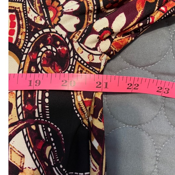 Karin Stevens Paisley Lace Up Neck 3/4 Sleeve Midi Dress Size 16 - Picture 6 of 7